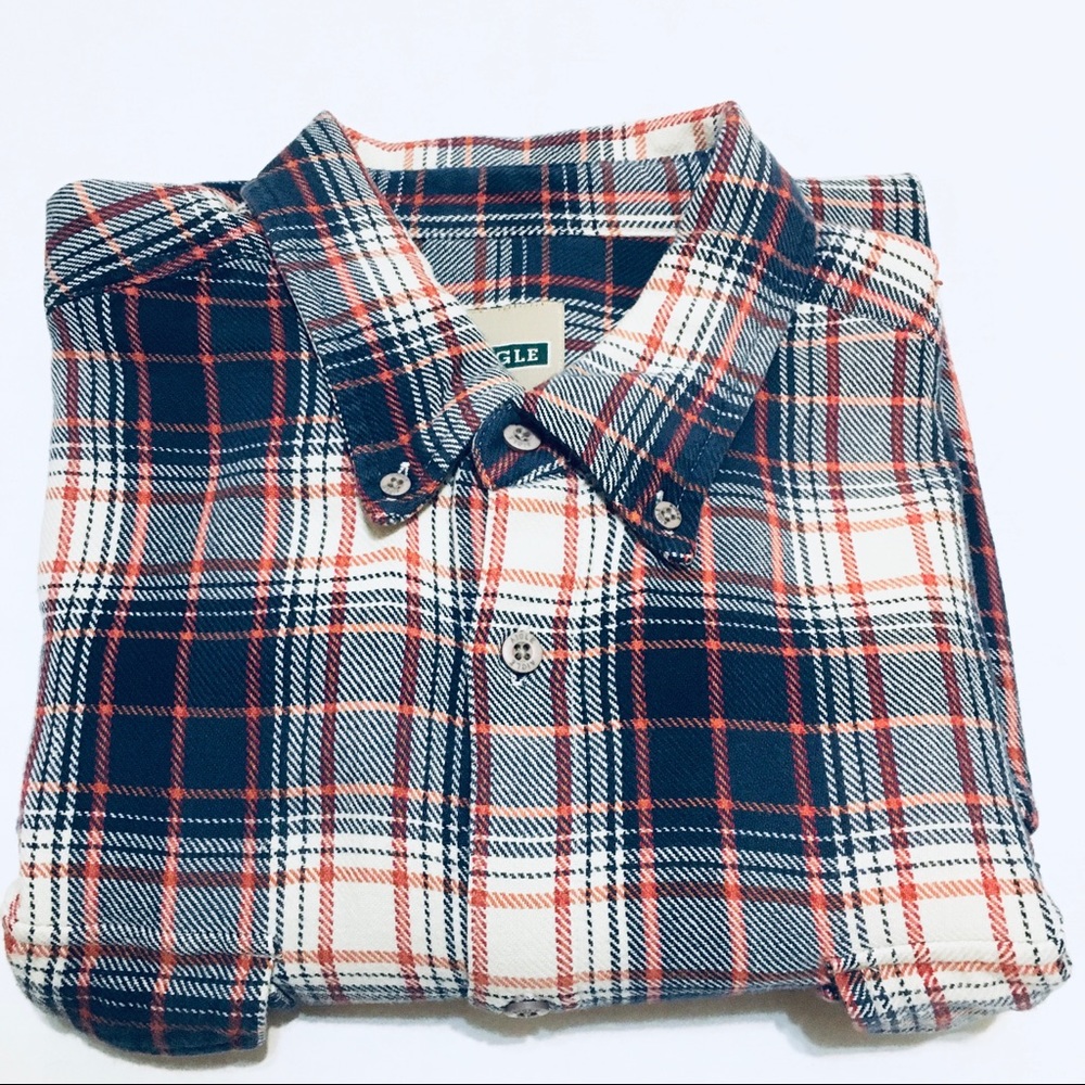 Aigle 100% Cotton Flannel ButtonDown Plaid Shirt Size XXL